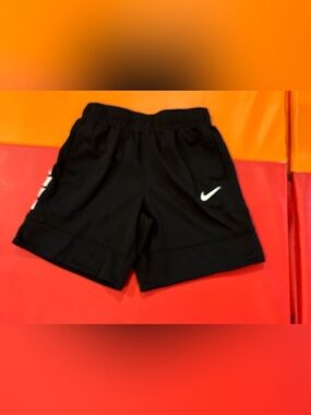 Nike Black Kids Athletic Shorts with White Swoosh